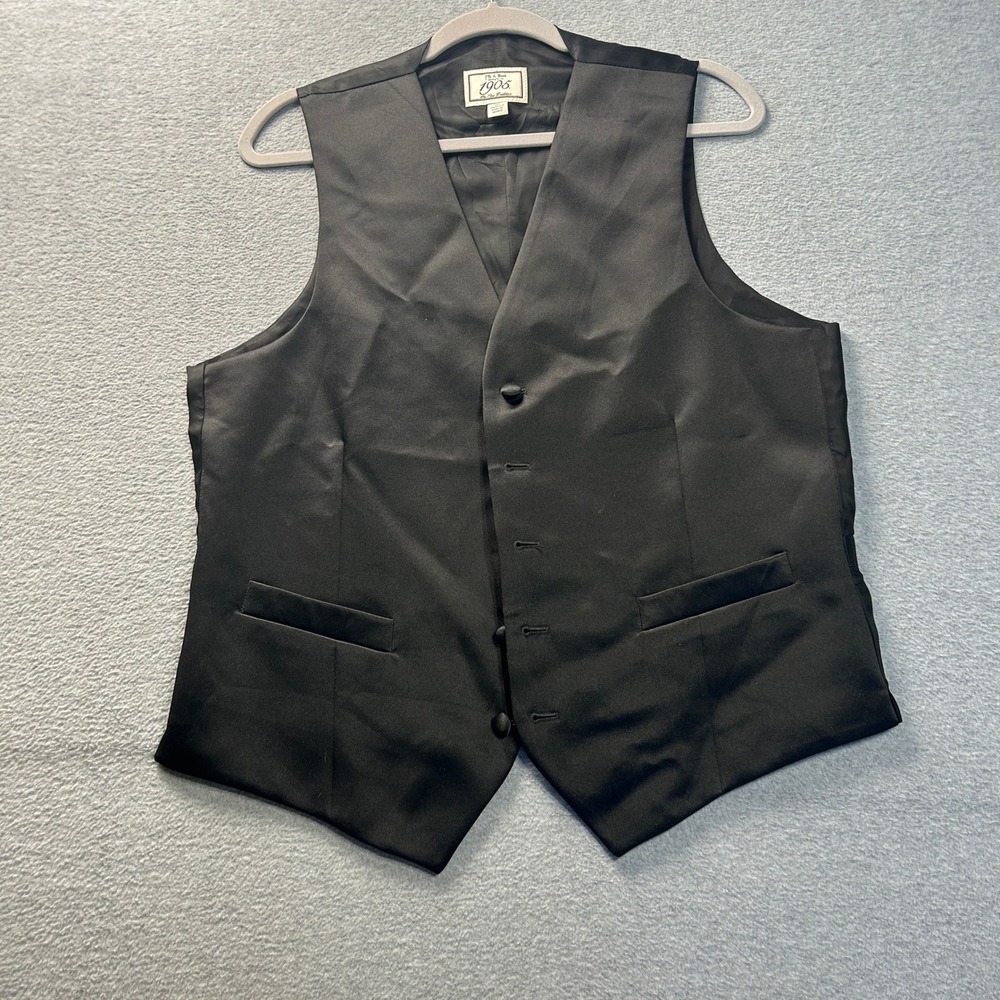 Jos. A. Bank 1905 Formal Suit Vest Mens Black M Button Front Tuxedo Waistcoat